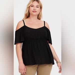 Torrid Black Lace Cold Shoulder
